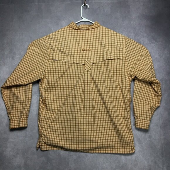 Exofficio Mens Long Sleeve Vented Shirt size XL Orange Plaid Button Up Pockets - Picture 6 of 16